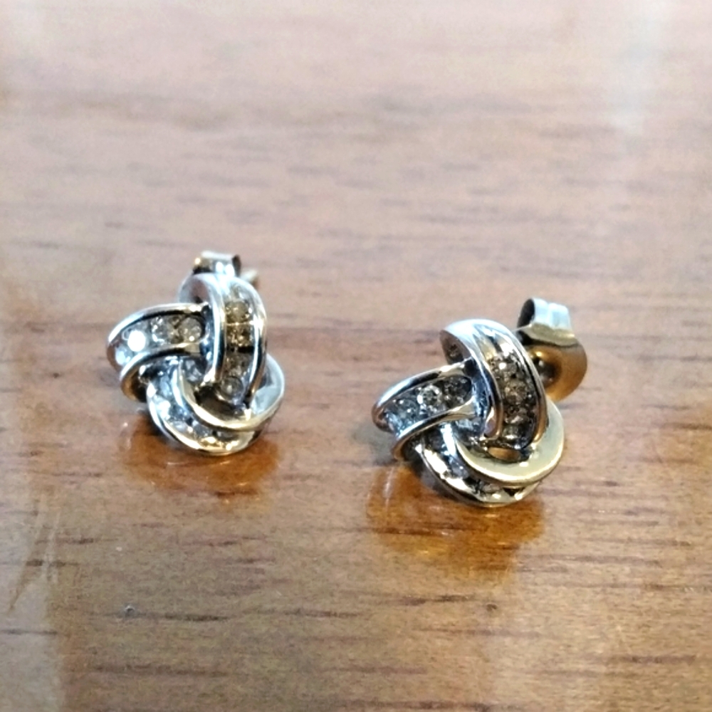 DIAMOND EARRINGS, 14K WHITE GOLD, Real Gold, Lovely Gift for any occasion - Picture 5 of 5